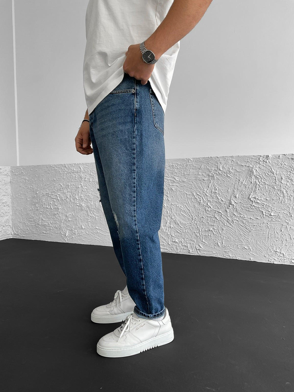 Blau Ripped Jeans BB6436 – von Baggymann | Streetwear für Damen & Herren