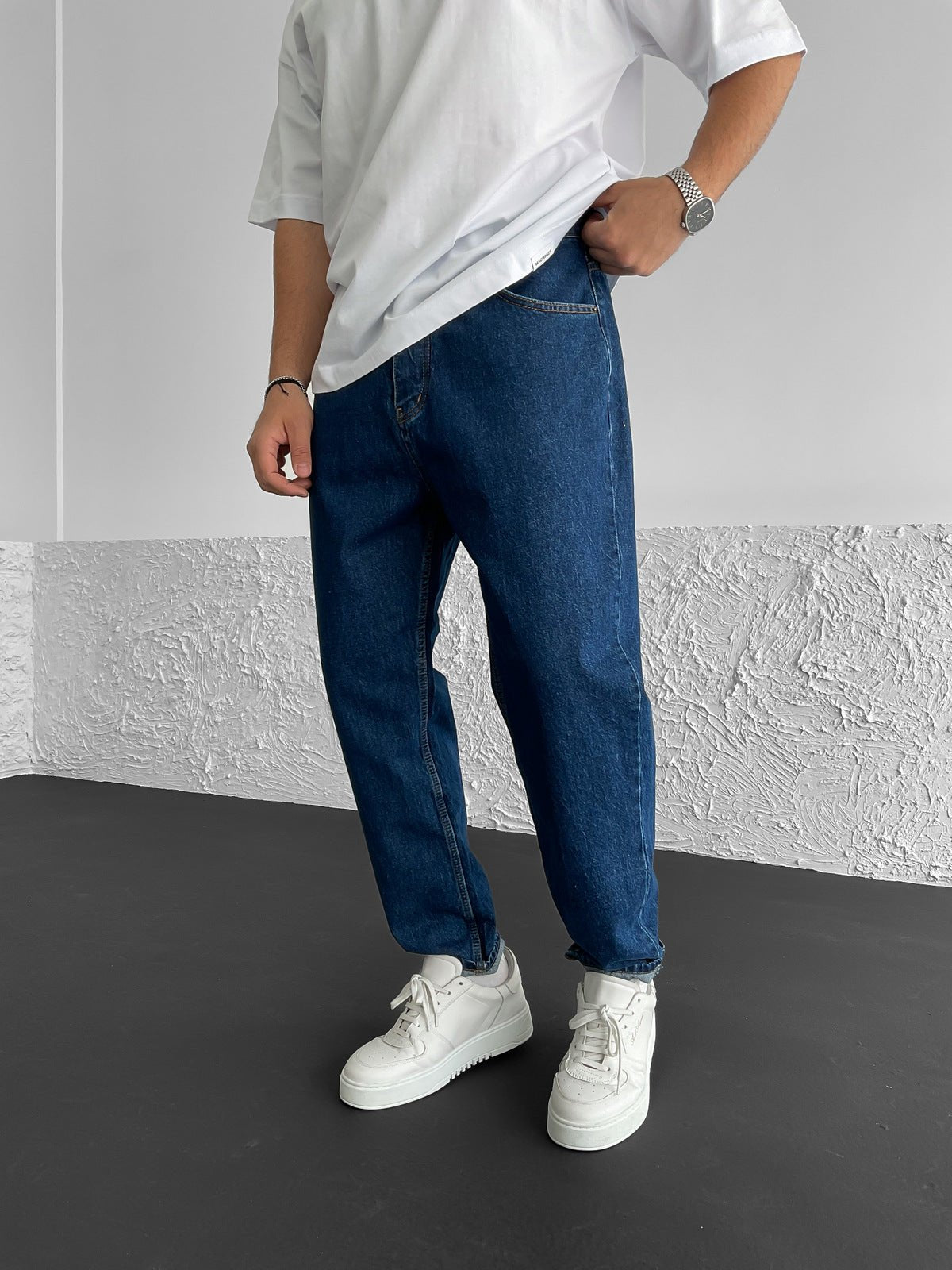 Dunkelblau Relax Fit Jeans BB6413 – von Baggymann | Streetwear für Damen & Herren