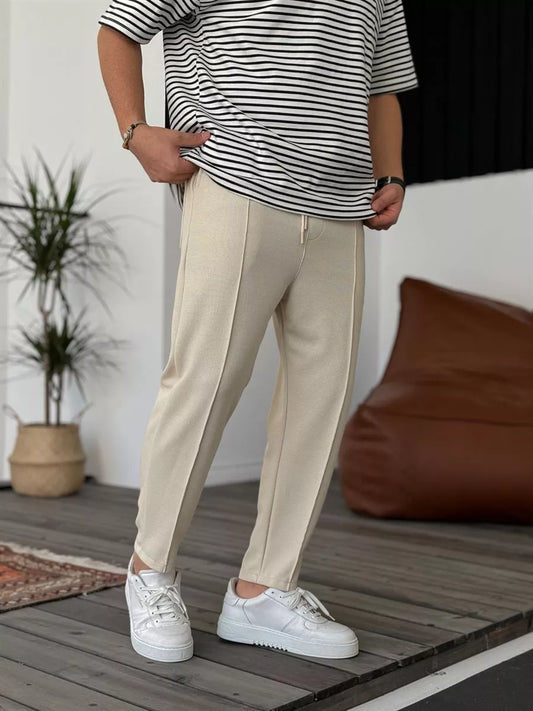 Jogger Hose Beige Waffelstoff BB7549