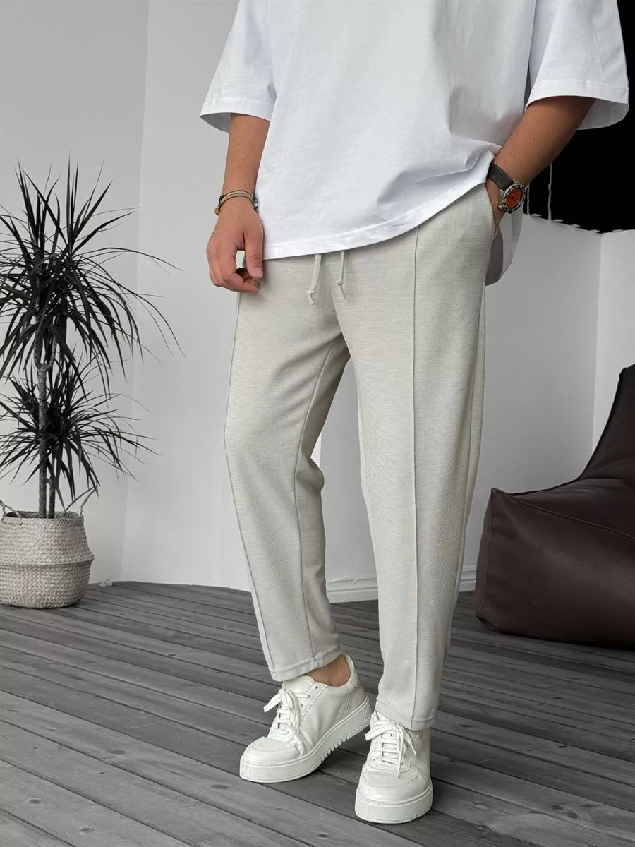 Jogger Hose Grau Waffelstoff BB7549