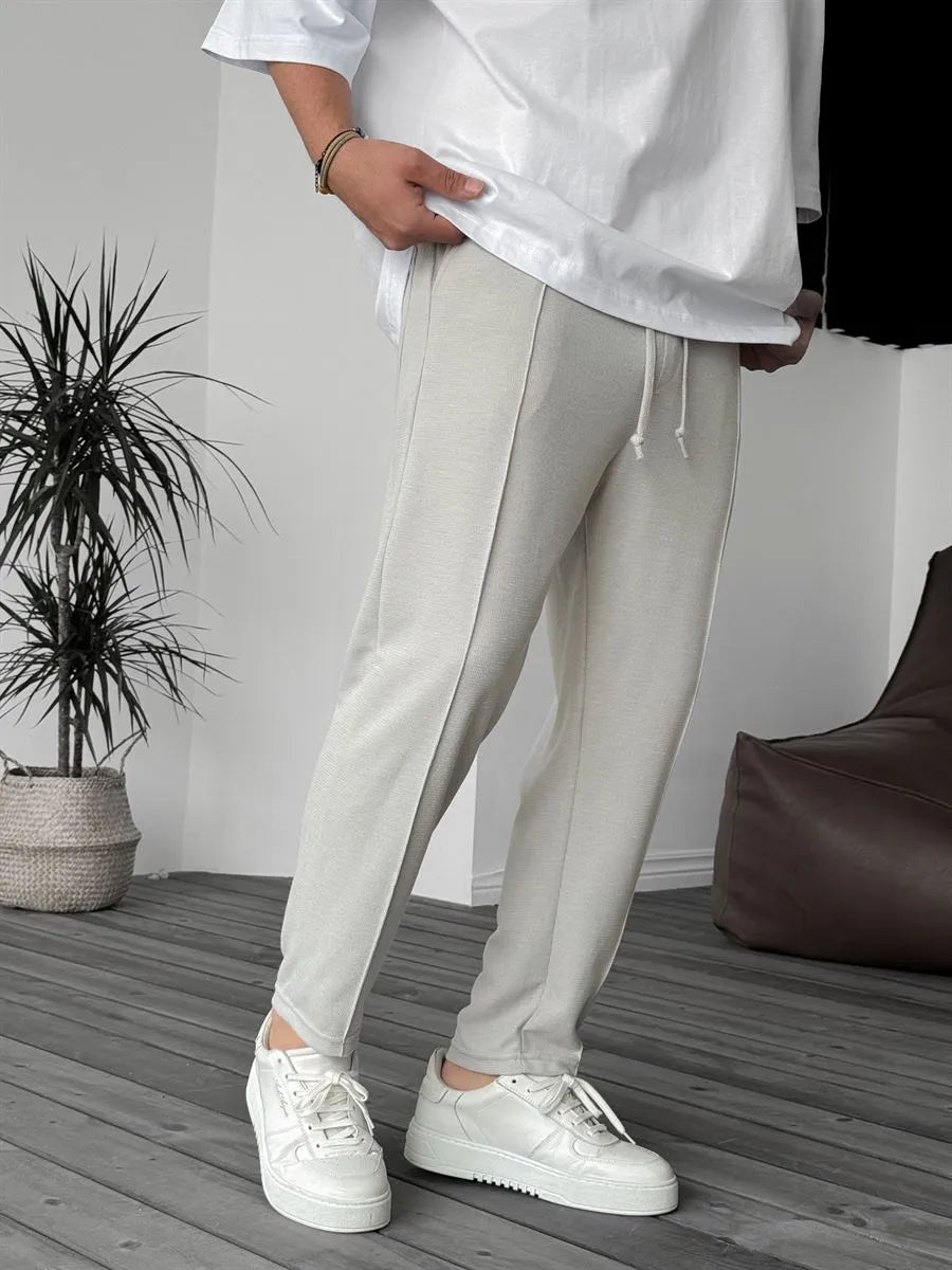 Jogger Hose Grau Waffelstoff BB7549