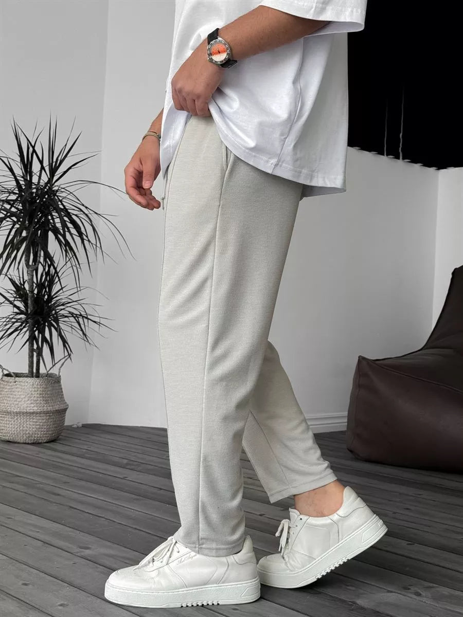 Jogger Hose Grau Waffelstoff BB7549