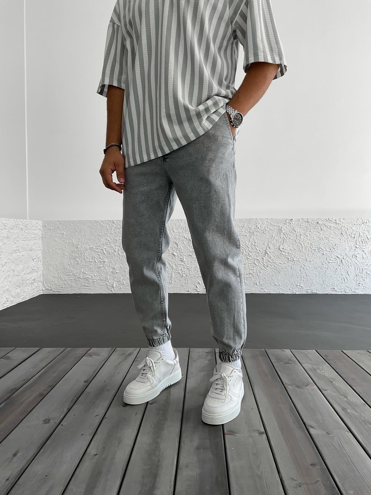 Grau Jogger Hose BB6841 – von Baggymann | Streetwear für Damen & Herren