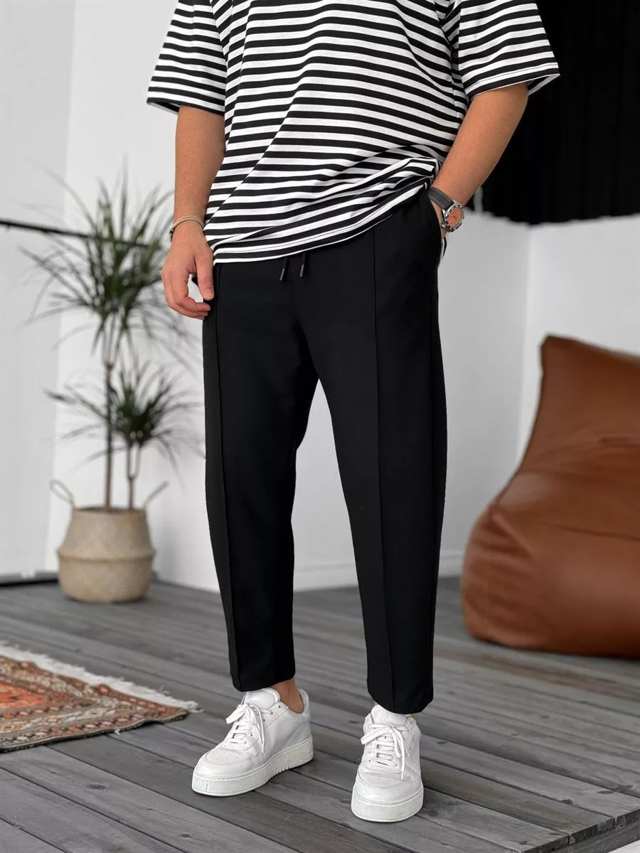 Jogger Hose Schwarz Waffelstoff BB7549 – von Baggymann | Streetwear für Damen & Herren