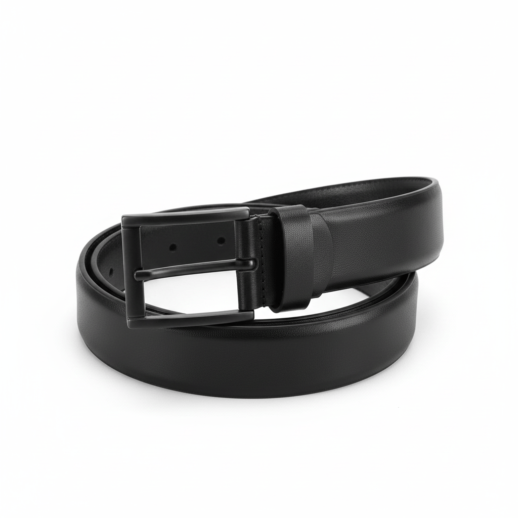 Premium Black Canvas Gürtel – Schwarz, 117 cm – von Baggymann | Streetwear für Damen & Herren